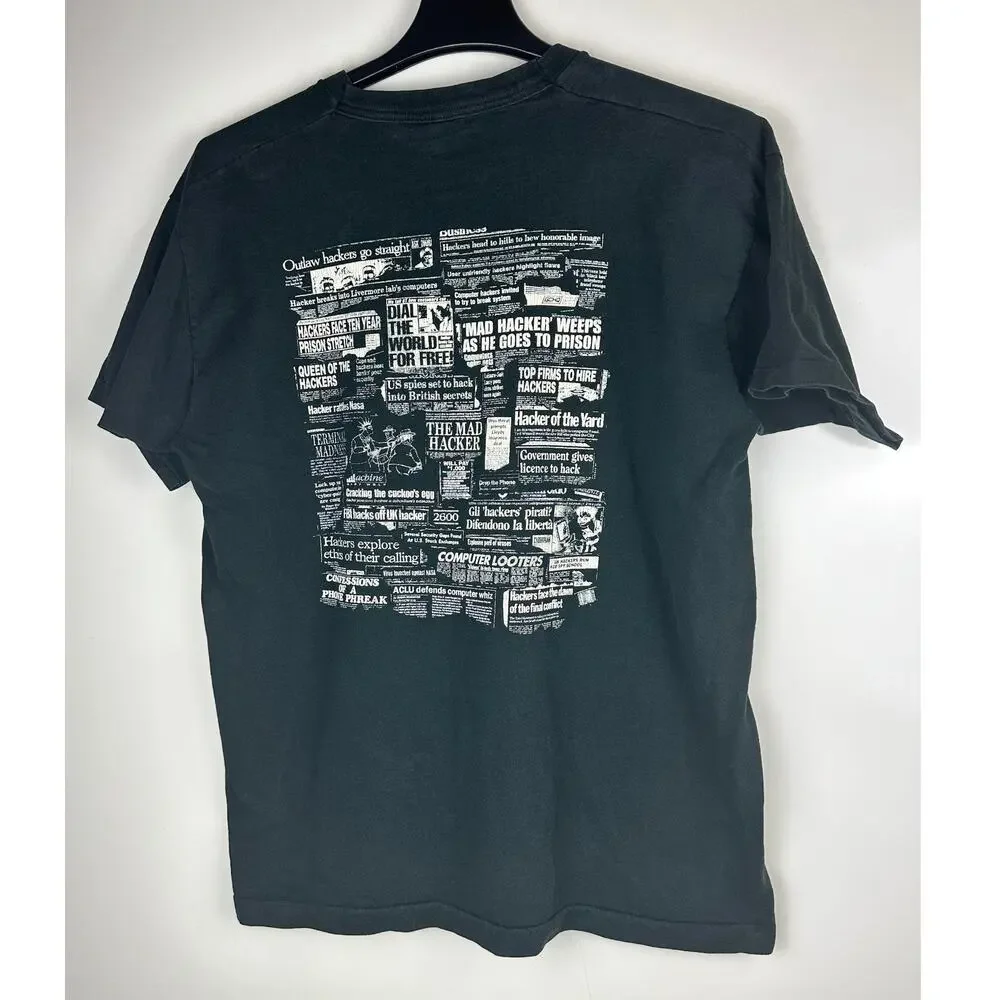 Vtg 90's 2600 The Hacker Quarterly Coding T Shirt Single Stitch Double Sided XL - Picture 8 of 9